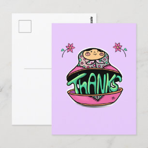 Danke Russische Puppe Postkarte
