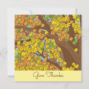 Danke sagen Bunter Herbstbaum individuell Einladung