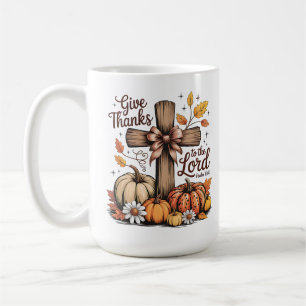 Danke sagen Christliches Kreuz Herbst Kürbisse Kaffeetasse