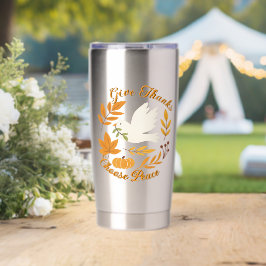 'Danke sagen, Frieden wählen' Wasserflasche Thermobecher