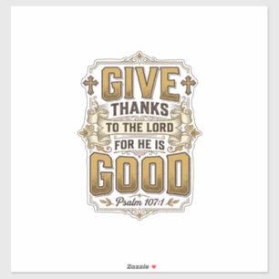 Danke sagen Psalm 107 Vintage Christliches T-Shirt Aufkleber