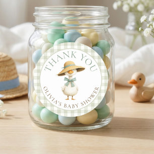 Danke-Say-Hallo-Entchen im Landhausstil  Runder Aufkleber