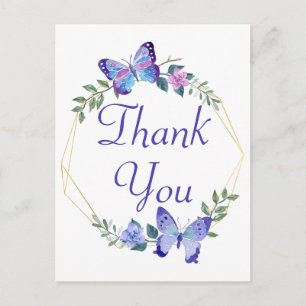 Danke Schmetterlinge Blaue Schmetterlinge Hochzeit Postkarte