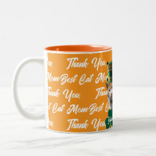 Danke schön beste Katzenmutter Süße Katzen-Leprech Zweifarbige Tasse