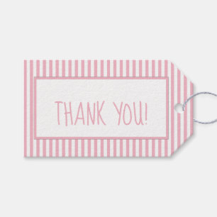Danke schön: Das Muster der rosa/weißen Streifen Geschenkanhänger
