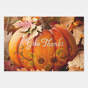 Danke schön Erntedank Pumpkin Geschenkpapier Set