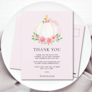 Danke schön Karte für Baby Shower Mädchen mit rosa