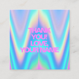 Danke schön neon holografisches Einhorn rosa Text Empfehlungskarte