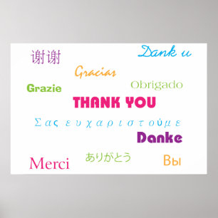 Danke-Schön-Plakat in vielen Sprachen Poster