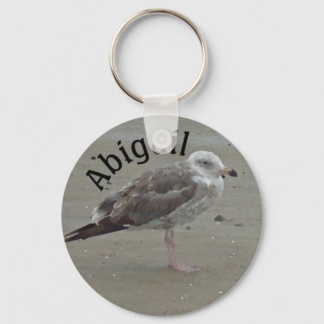 Danke schön Seagull auf Sand Aufwertung Schlüsselanhänger (Vorderseite)