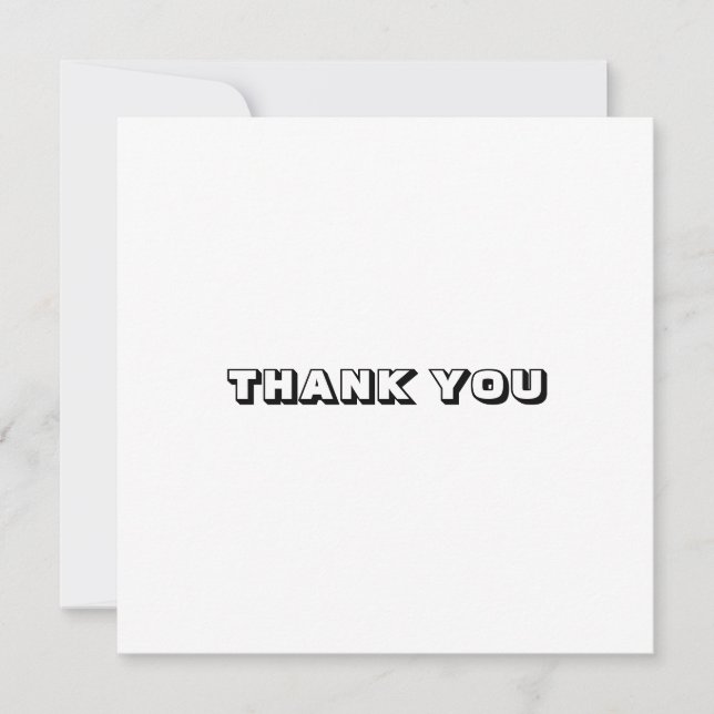 Danke, Schwarz-weiße Karte (Vorderseite)