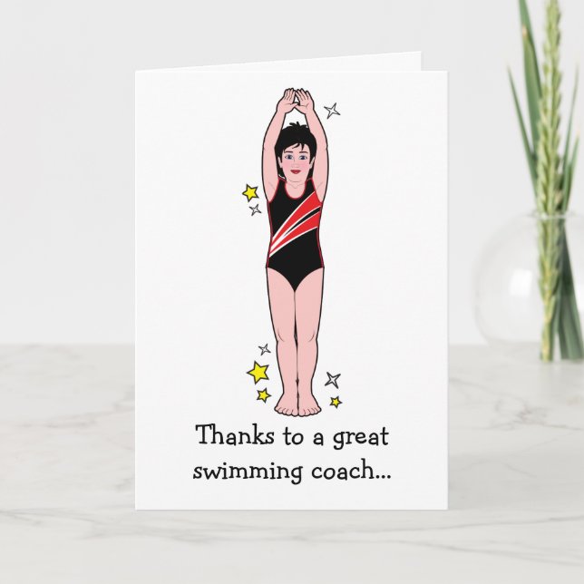Danke: Schwimmtrainer Dankeskarte (Vorderseite)