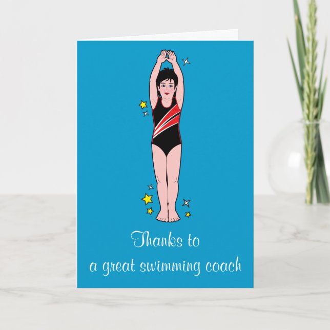 Danke: Schwimmtrainer Dankeskarte (Vorderseite)
