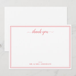 Danke, Script Calligraphy Wedding Mitteilungskarte