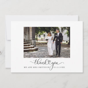 'Danke' Script Wedding Foto Dankeskarte