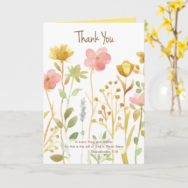 Danke, Scripting Thessaloniki Wildblumen Karte (Gelbe Blume)