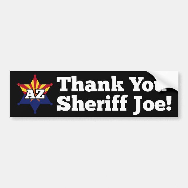 Danke Sheriff Joe! Autoaufkleber (Vorne)