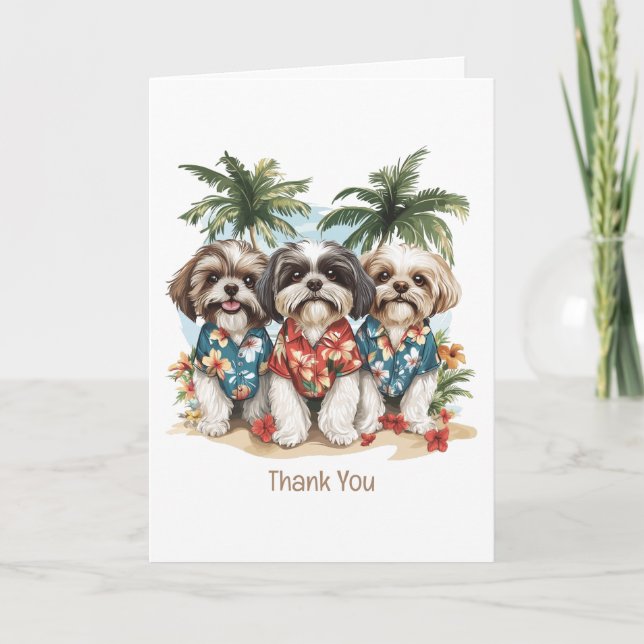 Danke Shih Tzu Dogs Tragen hawaiianische Shirts (Vorderseite)