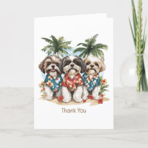 Danke Shih Tzu Dogs Tragen hawaiianische Shirts