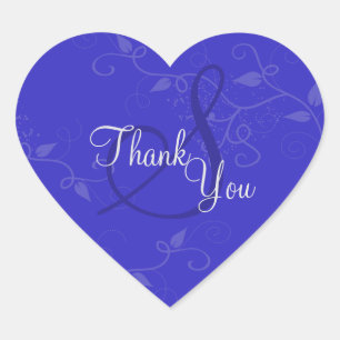 Danke Siegel - Royal Blue Monogram Wedding Herz-Aufkleber
