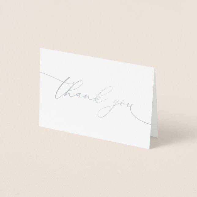 Danke, Silver Foil Minimalistisch Wedding Danke Folienkarte (Vorderseite)