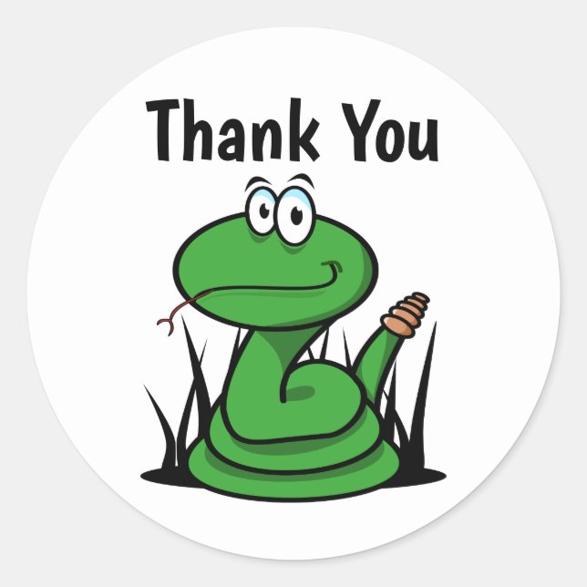 Danke, Snake Classic Runder Aufkleber (Vorderseite)