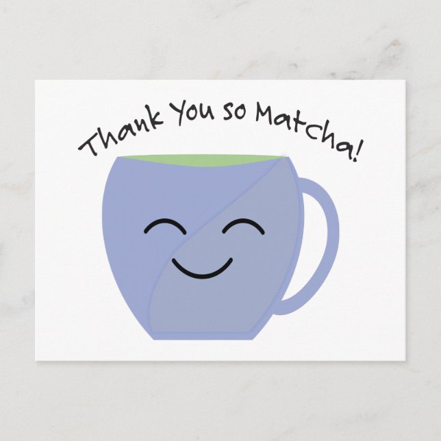Danke, So Matcha Feiertagspostkarte (Vorderseite)