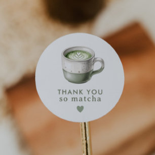 Danke so sehr Matcha-Salbei-grüne Babyparty Runder Aufkleber
