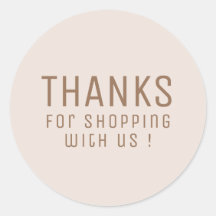 DANKE SO VIEL Minimalistisch Blush Pink Round Clas