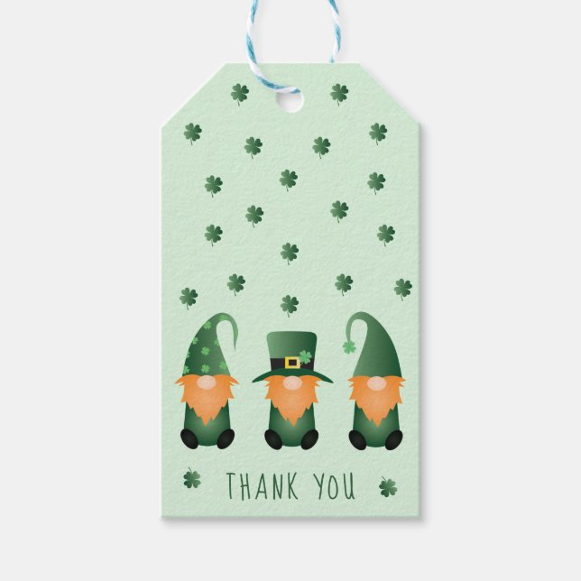 Danke St Patricks Day Gnome Geschenkanhänger (Vorderseite)