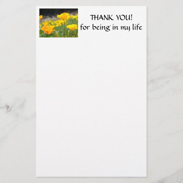 DANKE: STATIONERY Poppy Blume Stationery Briefpapier (Vorderseite)