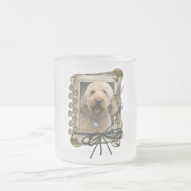 Danke - Steintatzen - GoldenDoodle Mattglastasse (Mittel)
