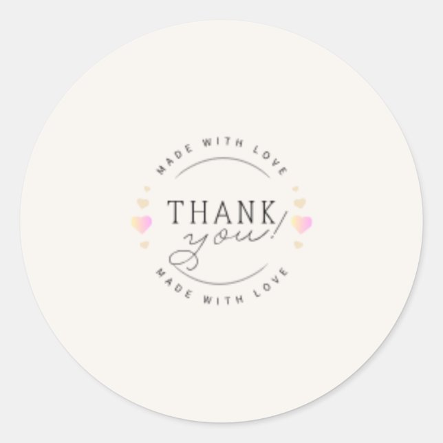 Danke Sticker rosa creme regenbogen (Vorderseite)