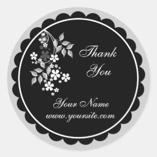 Danke, Sticker - Weiße Blume