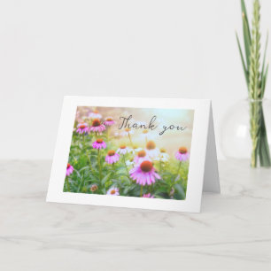 Danke, Sunny Pink Flower Garden Dankeskarte