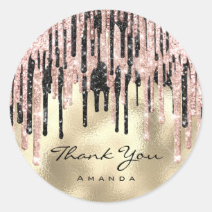 Danke Süße 16. Braut-Party Rose Gold Tropfen Runder Aufkleber