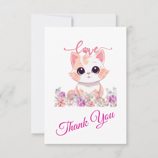 Danke, süße Kitty Dankeskarte (Vorderseite)