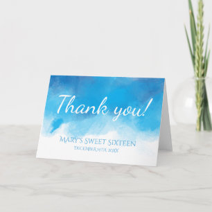 Danke Sweet 16 Summer Blue Watercolor