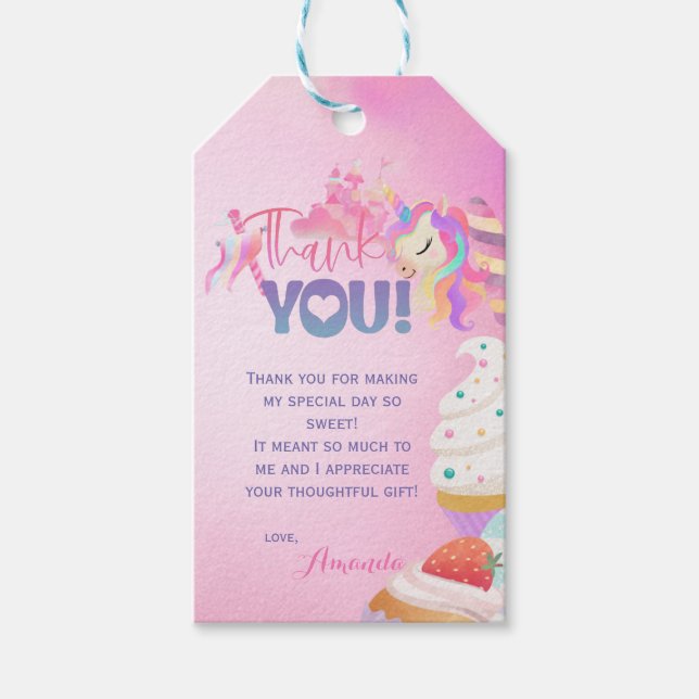 Danke, Sweet Birthday Geschenkanhänger (Vorderseite)