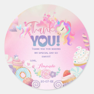 Danke, Sweet Birthday Geschenketiketten Runder Aufkleber