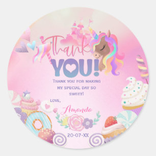 Danke, Sweet Birthday Geschenketiketten Runder Aufkleber