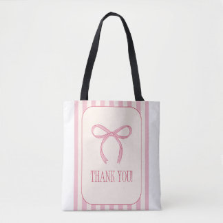 Danke-Tasche mit rosa Schleife und rosa Streifen Tasche