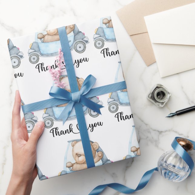 Danke Teddy Bear Baby Shower Collectie Wrappin Geschenkpapier (Schenken)