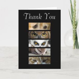 Danke, - Tier-Augen zu kardieren Dankeskarte