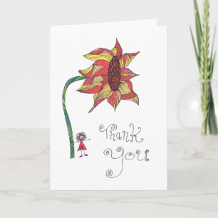 Danke, - Tintensonnenblume zu kardieren Dankeskarte