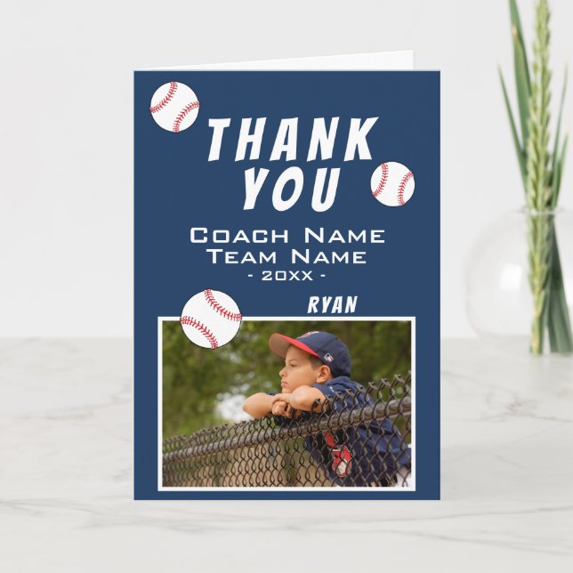 Danke Trainer Baseball Foto (Vorderseite)