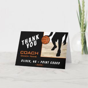 Danke Trainer Basketballspieler Silhouette Karte