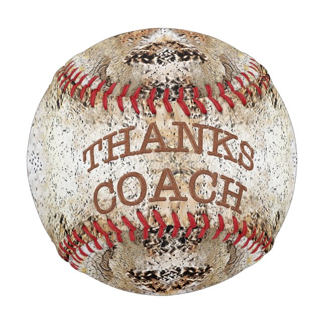 Danke Trainer Cool Rustikale BASEBALL-Trainer-Gesc Baseball (Vorderseite)