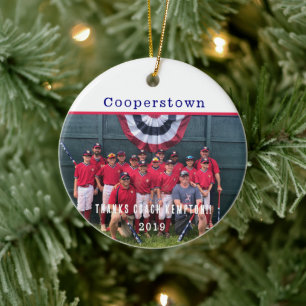 Danke Trainer Cooperstown Team Foto Erinnerungsstü Keramik Ornament