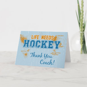 Danke Trainer! Das Leben Braucht Hockey Grußkarte